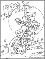 Biker bear for the kids to colour